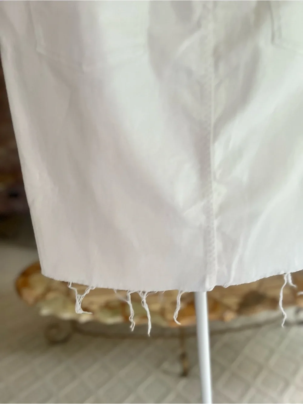 J. Crew White Raw Frayed Hem Denim Mini Skirt 30 Classic
